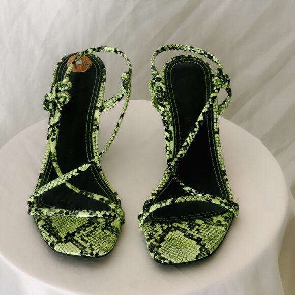 Green Snakeskin Heels from Bershka - Picture 4 of 10